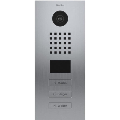 DOORBIRD - IP VIDEO DOOR STATION D2103V BRUSHED STAINLESS-STEEL 3 BACKLIT CALL BUTTONS