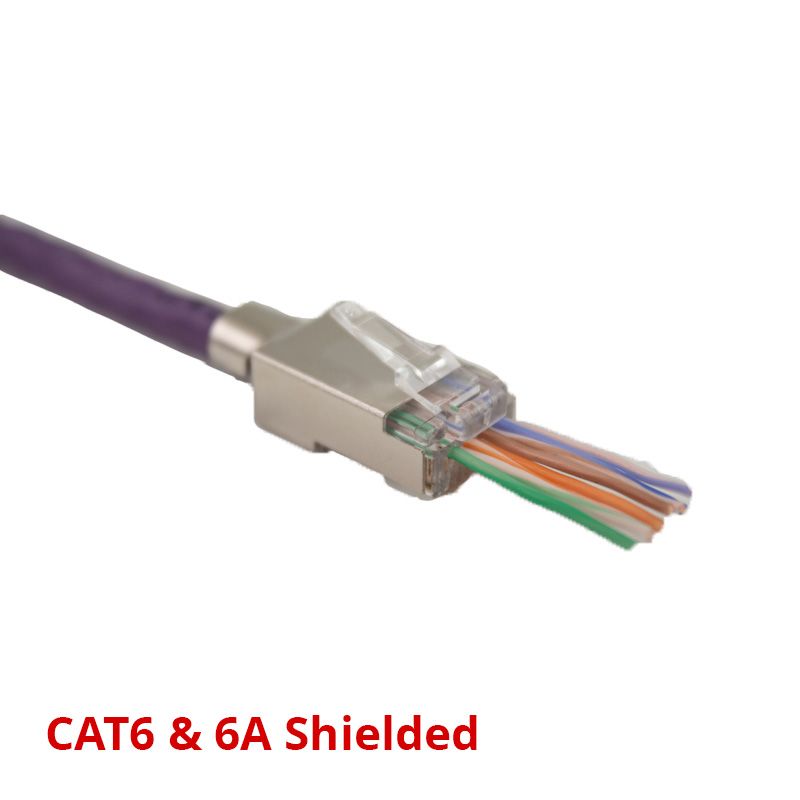 EZ-45 CAT6A Shielded RJ45 Metal Connectors - 100pk