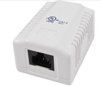 1-Port Surface Mount CAT6 Jack White