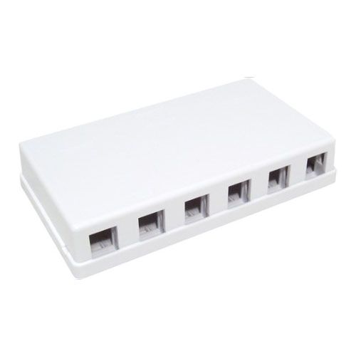 Surface Mount, 6-Port, No Jack, White