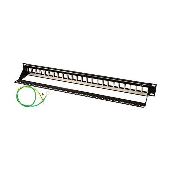 24 Port 1U Blank Patch Panel w-Ground