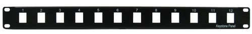 Blank Patch Panel, 12 Port, Black