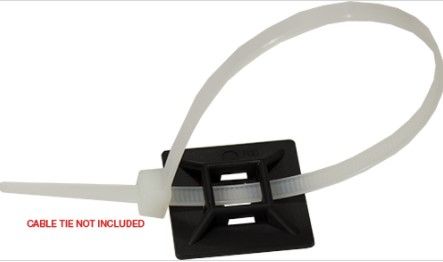 Adhesive Mounting Base for Cable Ties 100 Pack Black