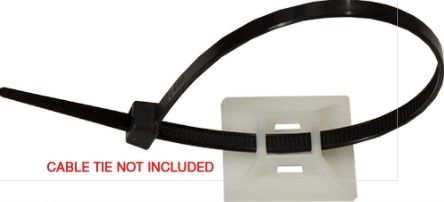Adhesive Mounting Base for Cable Ties 100 Pack White