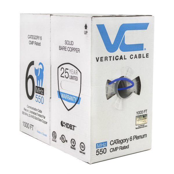 Cat6 Plenum Black 1000\' Pull Box (066-)