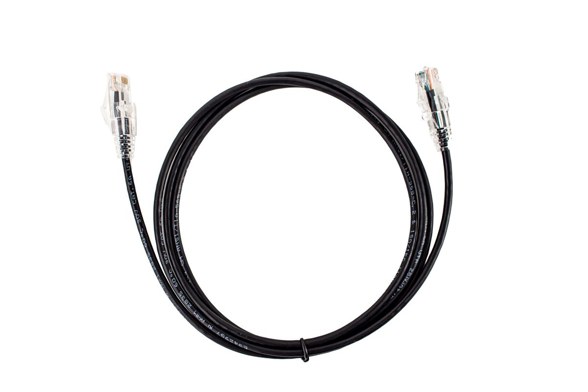 CAT6A Slim Patch Cord 1ft Black (077-2019/1BK)