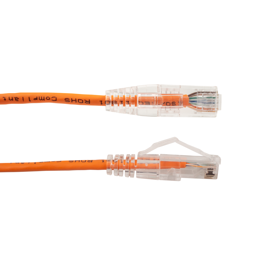 CAT6A Slim Patch Cord 7ft Orange  (077-2068/7OR)