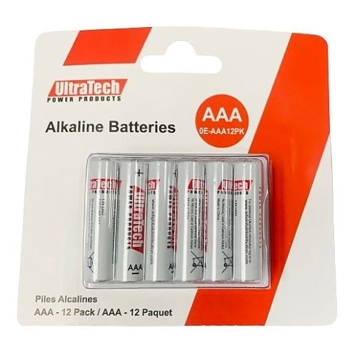 UltraTech 0E-AAA12PK 1.5v (Lr03) AAA Alkaline Batteries, 12-Pack