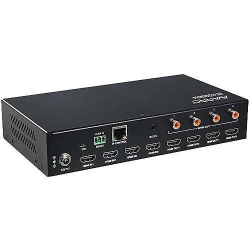 AVARRO 0E-HDMIMX4 HDMI Switcher with IR Remote Control, 4 Inputs x 4 Outputs