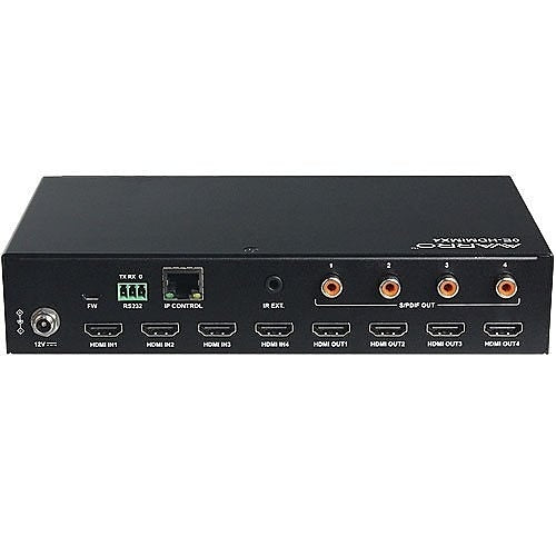 AVARRO 0E-HDMIMX4 HDMI Switcher with IR Remote Control, 4 Inputs x 4 Outputs