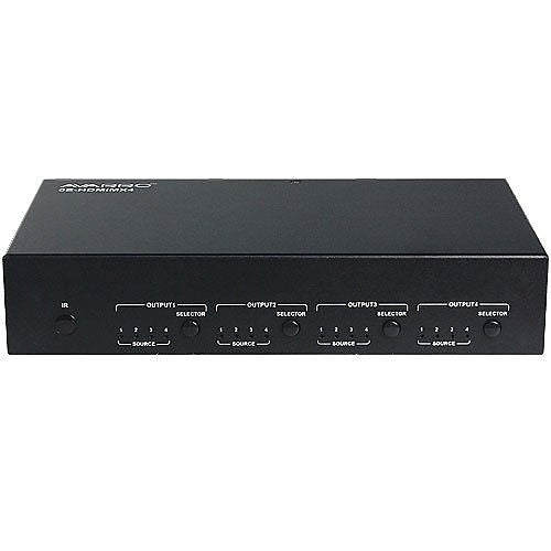AVARRO 0E-HDMIMX4 HDMI Switcher with IR Remote Control, 4 Inputs x 4 Outputs