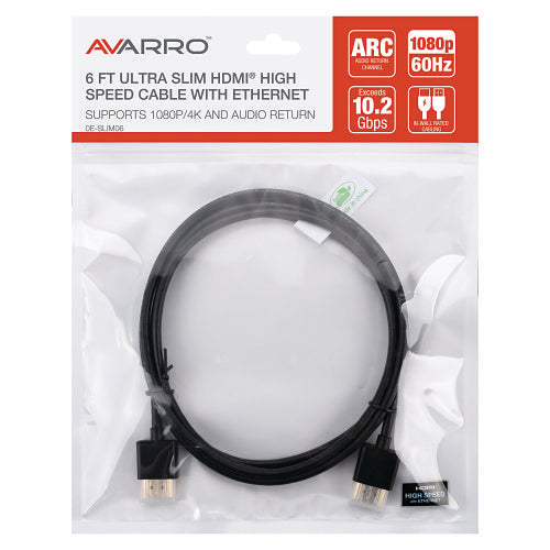 AVARRO 0E-SLIM06 6\' Ultra Slim 1080p HDMI High Speed Cable