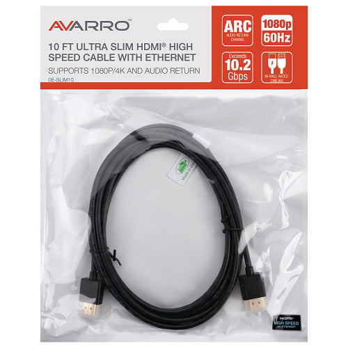 AVARRO 0E-SLIM10 10\' Ultra Slim 1080P HDMI High Speed Cable