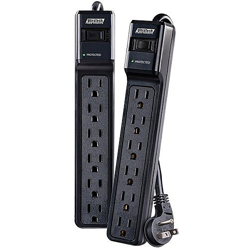 UltraTech 0E-SRGE6F2PK 6-Outlet Surge Protector, 6' Power Cord, 2-Pack