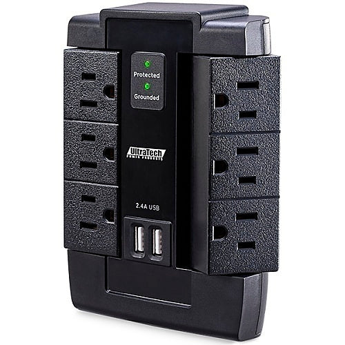 UltraTech 0E-SRGESWVL6 6-Outlet Swivel Surge Protector with USB Charging