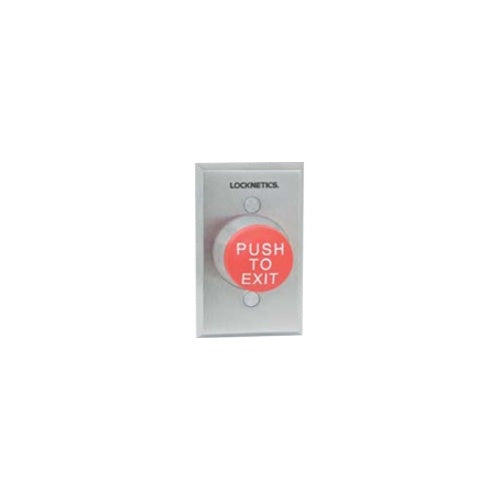 Schlage 621AL EX DA NS 1-1/4" Button, Single Gang, Aluminum Button Engraved "Push to Exit", Delayed Action (0-60 Seconds), Narrow Stile