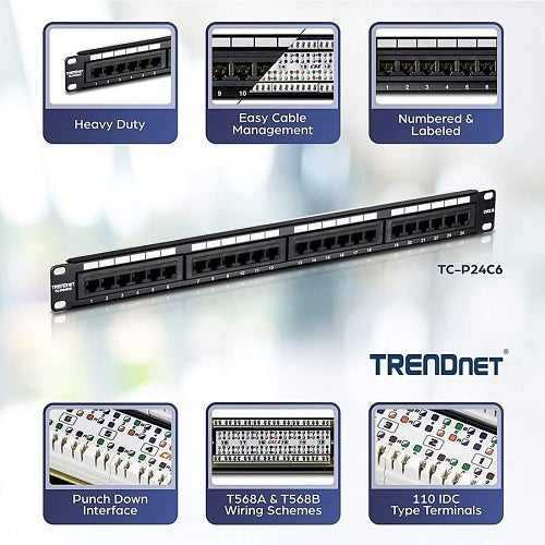 TRENDnet TC-P24C6 24-Port Network Patch Panel
