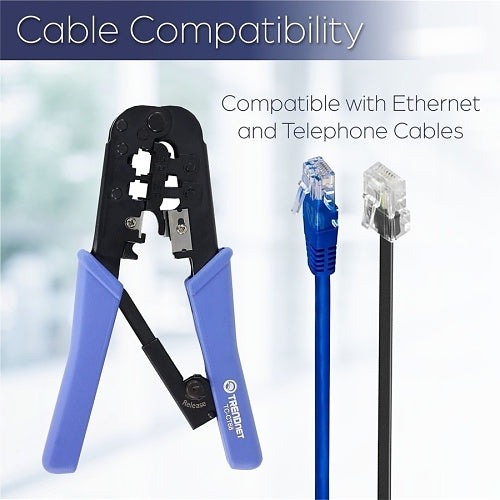 TRENDnet TC-CT68 Crimp Tool, RJ-11/RJ-45 Cut Strip Crimp