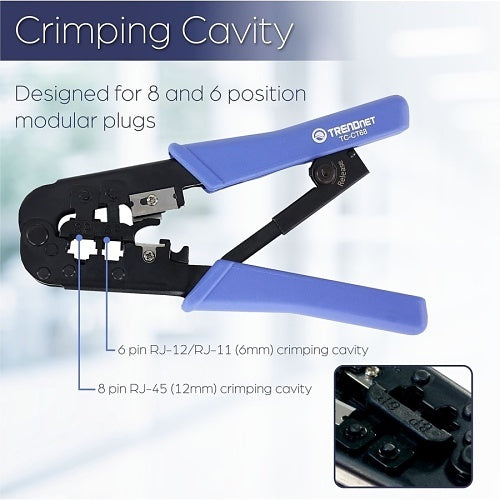 TRENDnet TC-CT68 Crimp Tool, RJ-11/RJ-45 Cut Strip Crimp