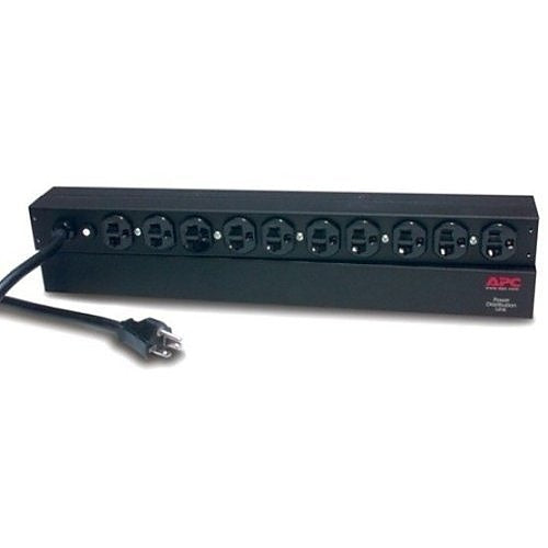 APC AP9563 Basic Rack PDU, 20A, 100/120V, 10 5-20P NEMA Outlets, 1U RMS