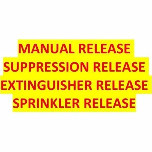 SigCom 880-0101 SPECTRUM Pull Stations, Multiple Label Set Includes Manual Release, Suppression Release, Extinguisher Release, Sprinkler Release