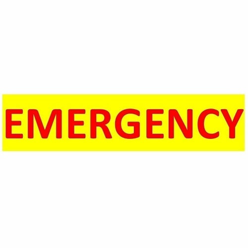 SigCom 880-0055-Y Label for SPECTRUM Pull Stations Lower Section "EMERGENCY", Red Text, Yellow Label
