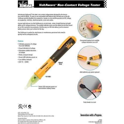 IDEAL 61-025 40-1000V AC Volt Aware NCVT, Batteries Included