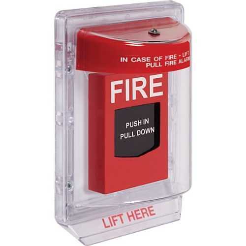 STI 1100 Stopper II with Horn Flush Mount, Fire Label, Red