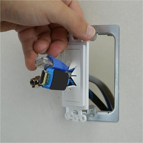 DataComm 45-0016-BK Feedthrough Wall Plate Decor Style Insert, Flexible Opening, Black