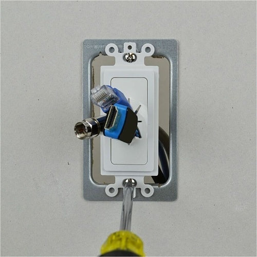 DataComm 45-0016-BK Feedthrough Wall Plate Decor Style Insert, Flexible Opening, Black