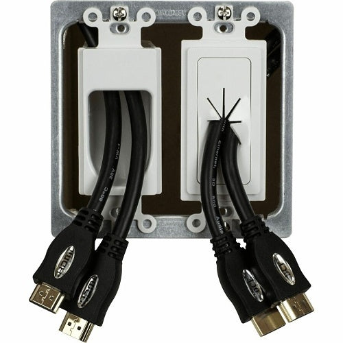 DataComm 45-0016-BK Feedthrough Wall Plate Decor Style Insert, Flexible Opening, Black