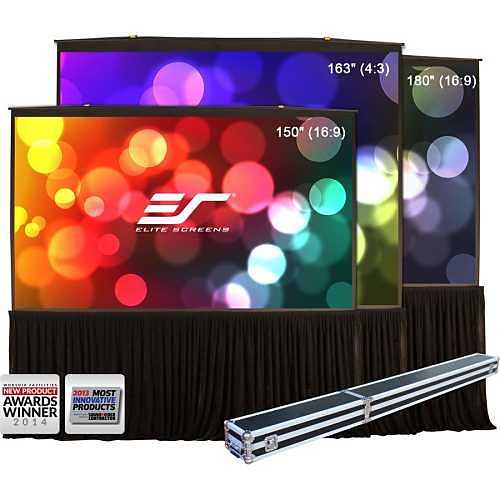 Elite Screens QS150HD QuickStand 5-Second Series 150\\" Manual Pull up Projector Screen, MaxWhite Fiberglass, 16:9