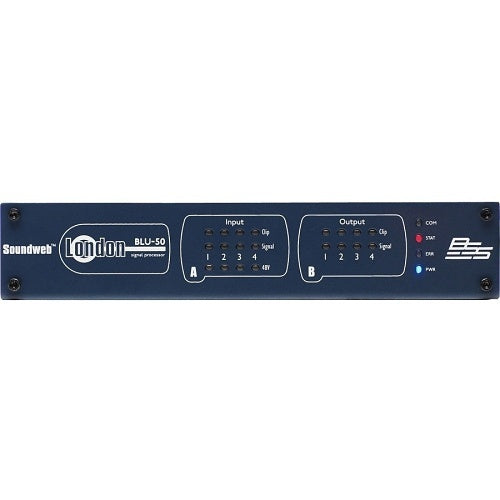 BSS BLU-50 4x4 Signal Processor with BLU Link, Half-Rack Width
