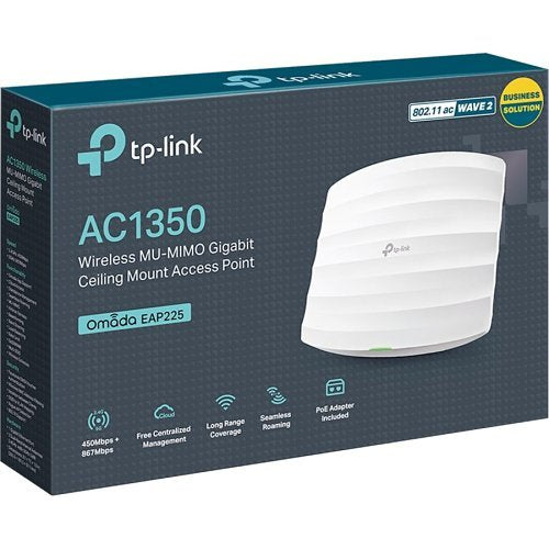 TP-Link EAP225 V3 Omada AC1350 Wireless MU-MIMO Gigabit Access Point, Ceiling Mount