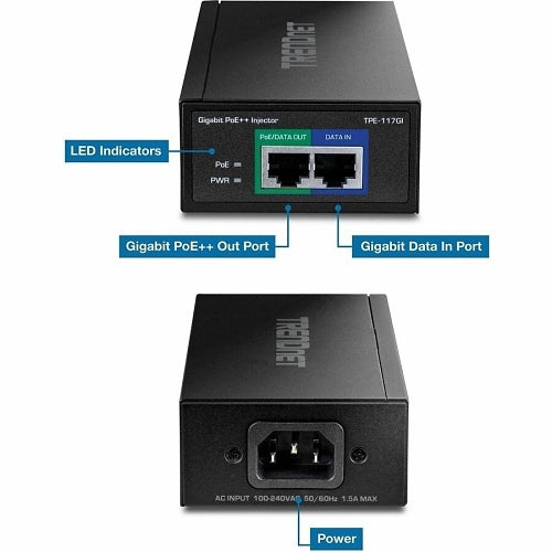 TRENDnet TPE-117GI Gigabit Ultra PoE Injector