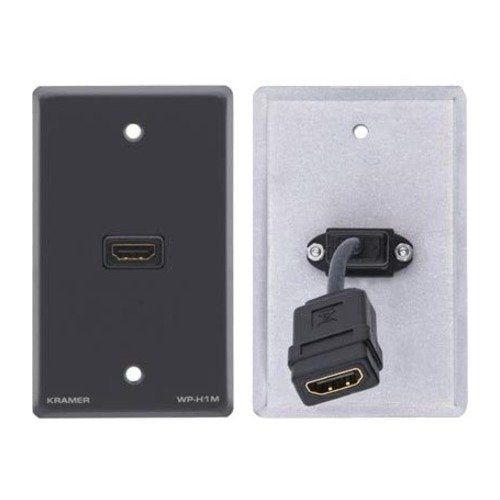 Kramer 85-0023099 WP-H1M(WP-HDMI1M)/US(G) WP-H1M Series HDMI Passive Wall Plate, Gray