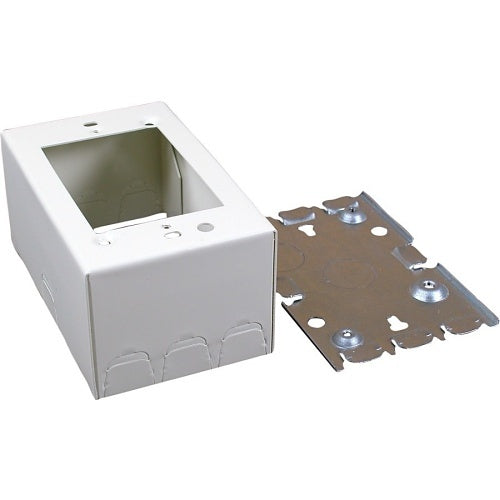 Wiremold 5747WH One Gang Shallow Switch and Receptacle Box Fitting, White, TAA Compliant
