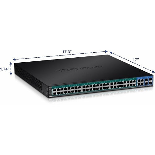 TRENDnet TPE-5048WS 52-Port Gigabit Web Smart PoE+ Switch, 104Gbps