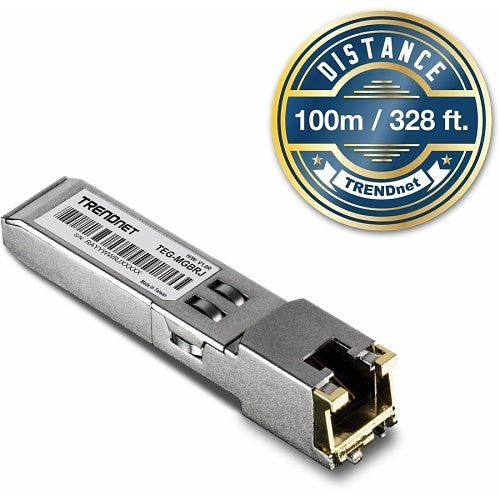TRENDnet TEG-MGBRJ SFP Module, 1000BASE-T, RJ-45, Copper