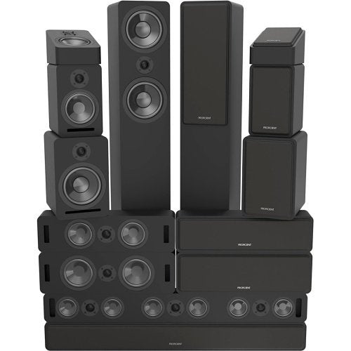 Proficient LCRE5 5\\" Protege Dual LCR and Effect Speaker with Removable Black Grille, Matte Black