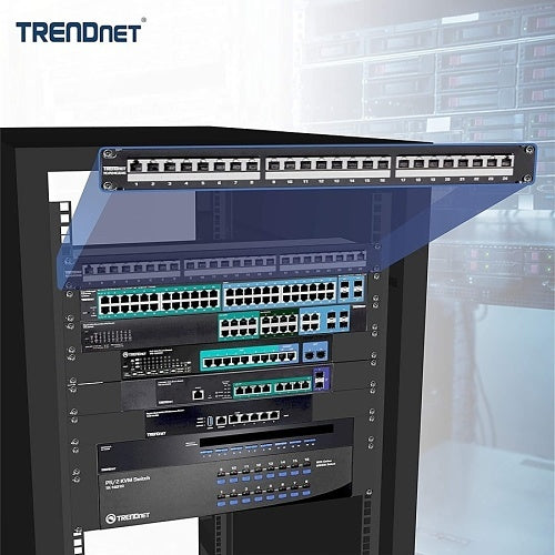 TRENDnet TC-P24C6AS 24-Port Cat6A Shielded 1U Patch Panel