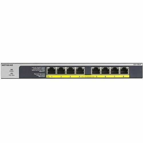 Netgear GS108LP 8-Port Gigabit Ethernet PoE+ Unmanaged Switch with FlexPoE (60W)