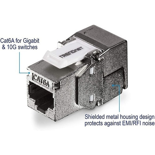 TRENDnet TC-K06C6A Shielded CAT6A Keystone Jack, 6-Pack, RJ-45