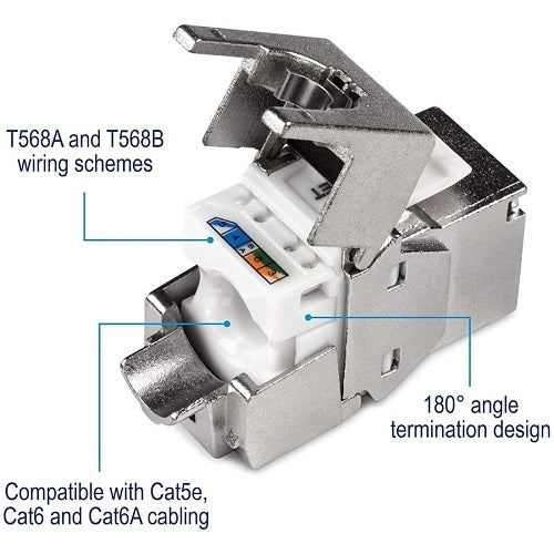 TRENDnet TC-K06C6A Shielded CAT6A Keystone Jack, 6-Pack, RJ-45