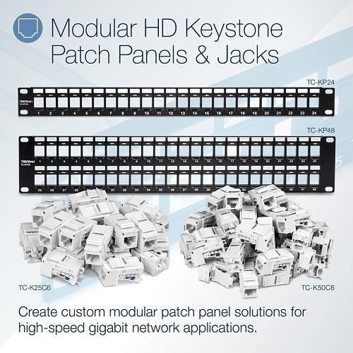 TRENDnet TC-KP24 24-Port Blank Keystone 1U Patch Panel