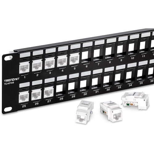 TRENDnet TC-KP48 48-Port Blank Keystone Shielded 2U HD Patch Panel