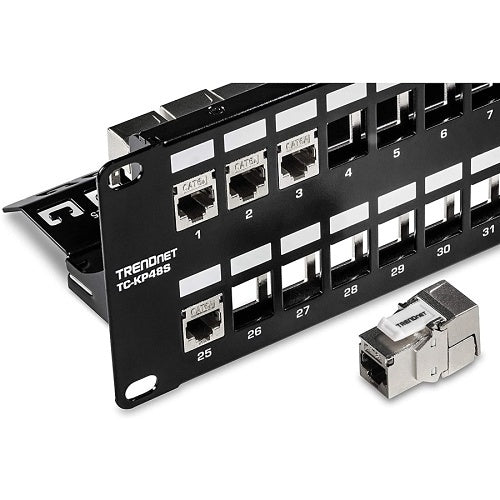 TRENDnet TC-KP48S 48-Port Blank Keystone Shielded 2U HD Patch Panel