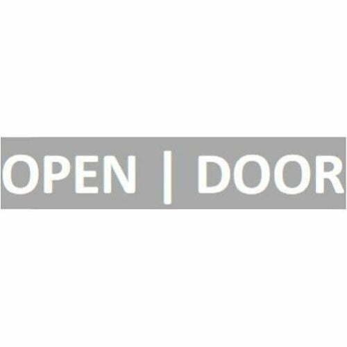 SigCom 880-0050-C/W Label for SPECTRUM Pull Stations "OPEN DOOR", White Text, Clear Label