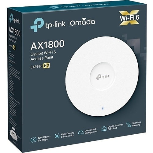 TP-Link EAP620 HD Omada AX1800 Wi-Fi 6 Access Point, Ceiling Mount