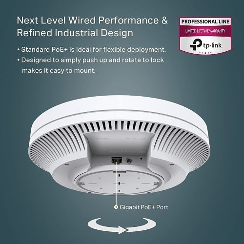 TP-Link EAP620 HD Omada AX1800 Wi-Fi 6 Access Point, Ceiling Mount